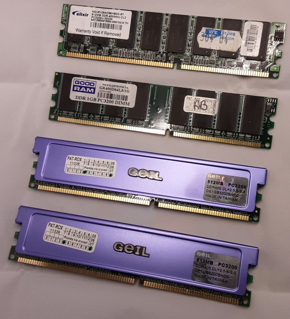 Pamięć RAM DDR400 - różne