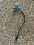 Kabel mini jack 3,5 mm - 3 x RCA, długość: 16 cm.