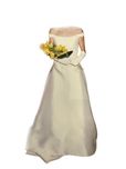 Vestido Noiva Penhalta Costura Druida marfim PT42 EU40 Uk12 com cauda