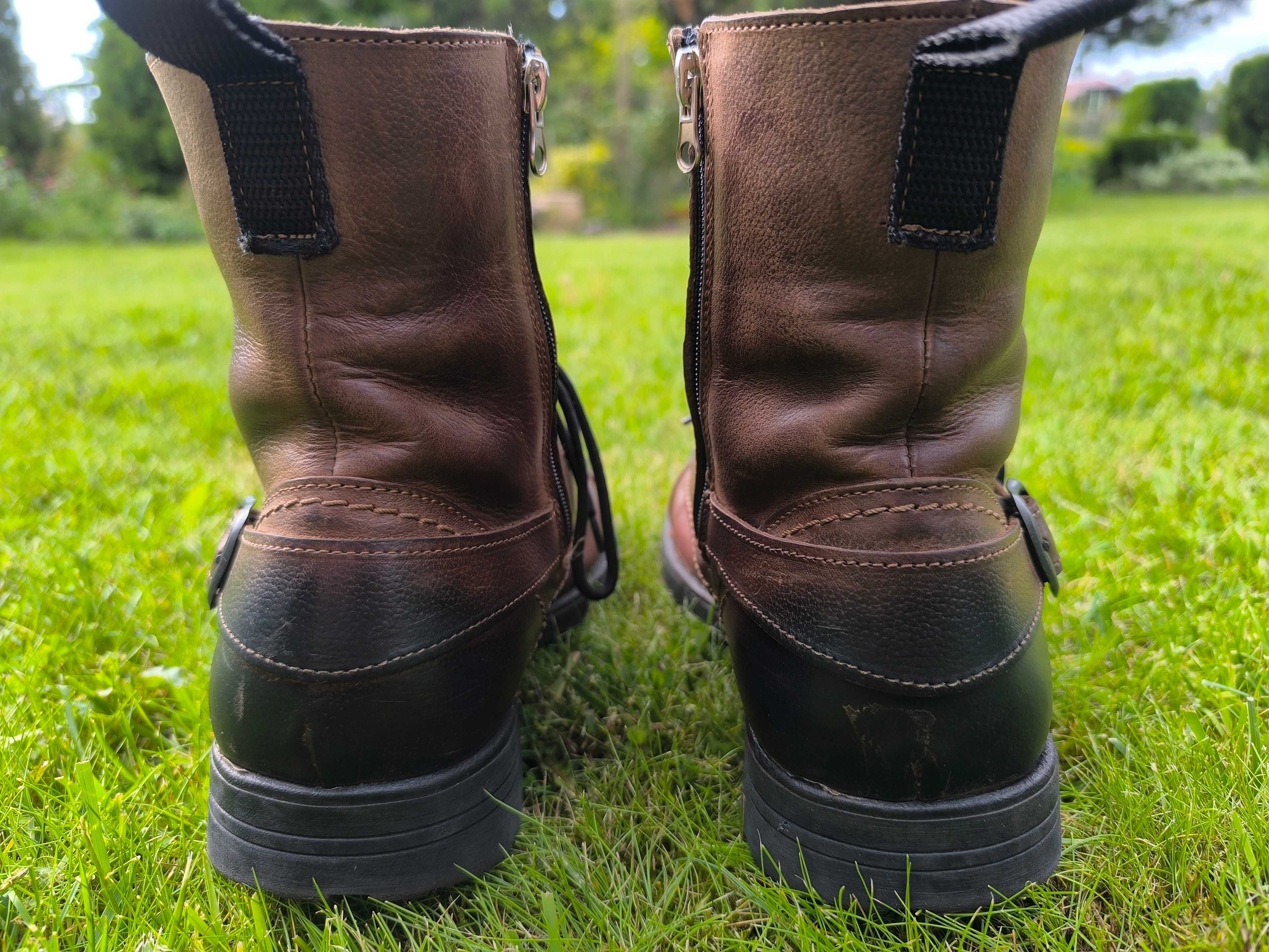Skórzane sztyblety męskie brązowe Jordan Handmade Shoes rozm. 43