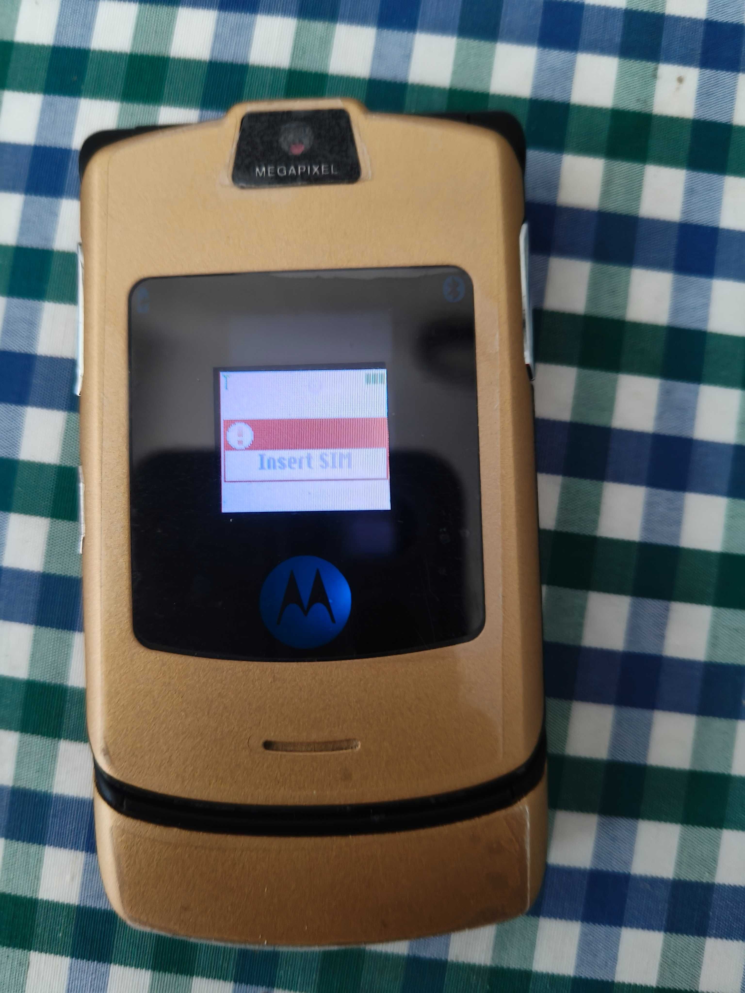 Motorola V3i Dourado c/Novo Funcionar Oferta Relogio CK