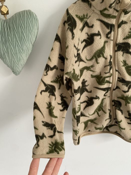 Bluza polar h&m 104 na suwak dinozaury khaki