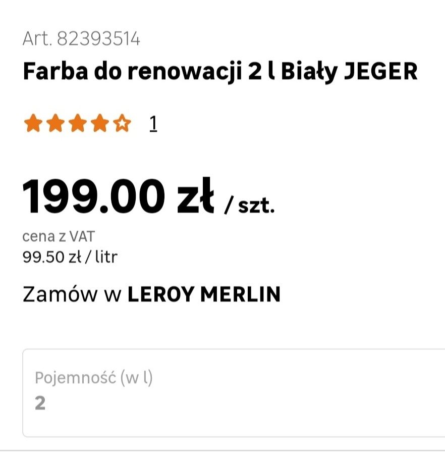 Farba Jeger 2 L Do renowacji