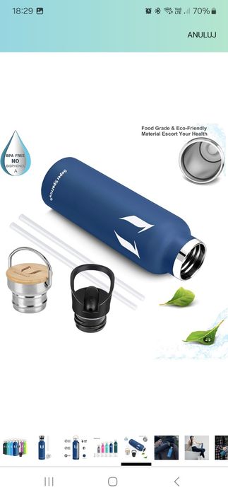 Super Sparrow Butelka na wodę ze stali nierdzewnej 500ml