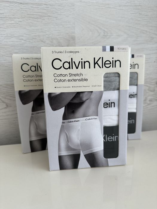 Упаковка чоловічі труси боксери Calvin Klein чорні/сірі/білі