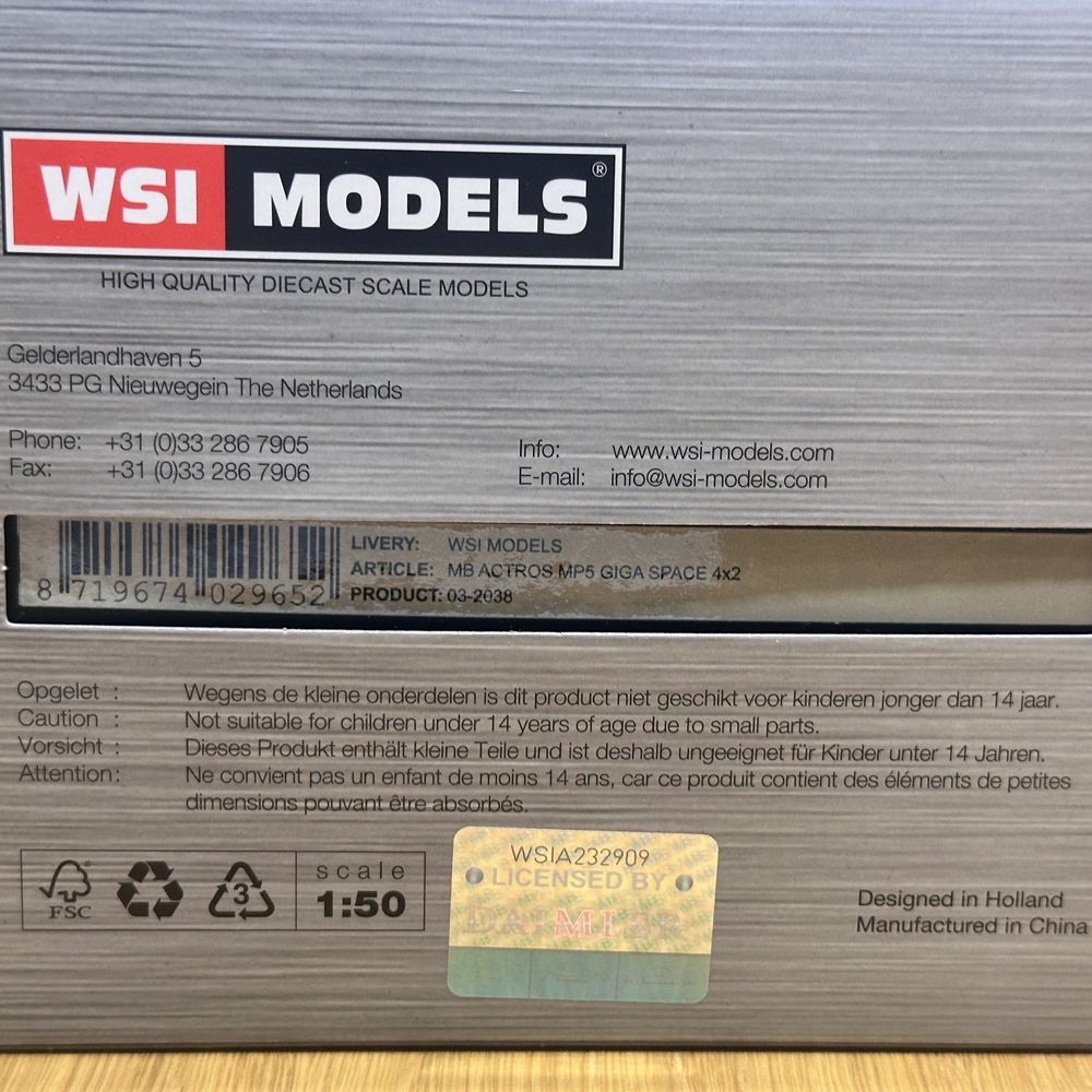 Model 1:50 WSI Mercedes-Benz Actros MP5 GS 4x2