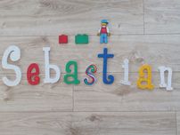Napis imię Sebastian drewniany