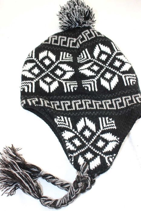 sj2 chłopięca zimowa czapka uszatka z pomponem 3-5 lat 53 cm