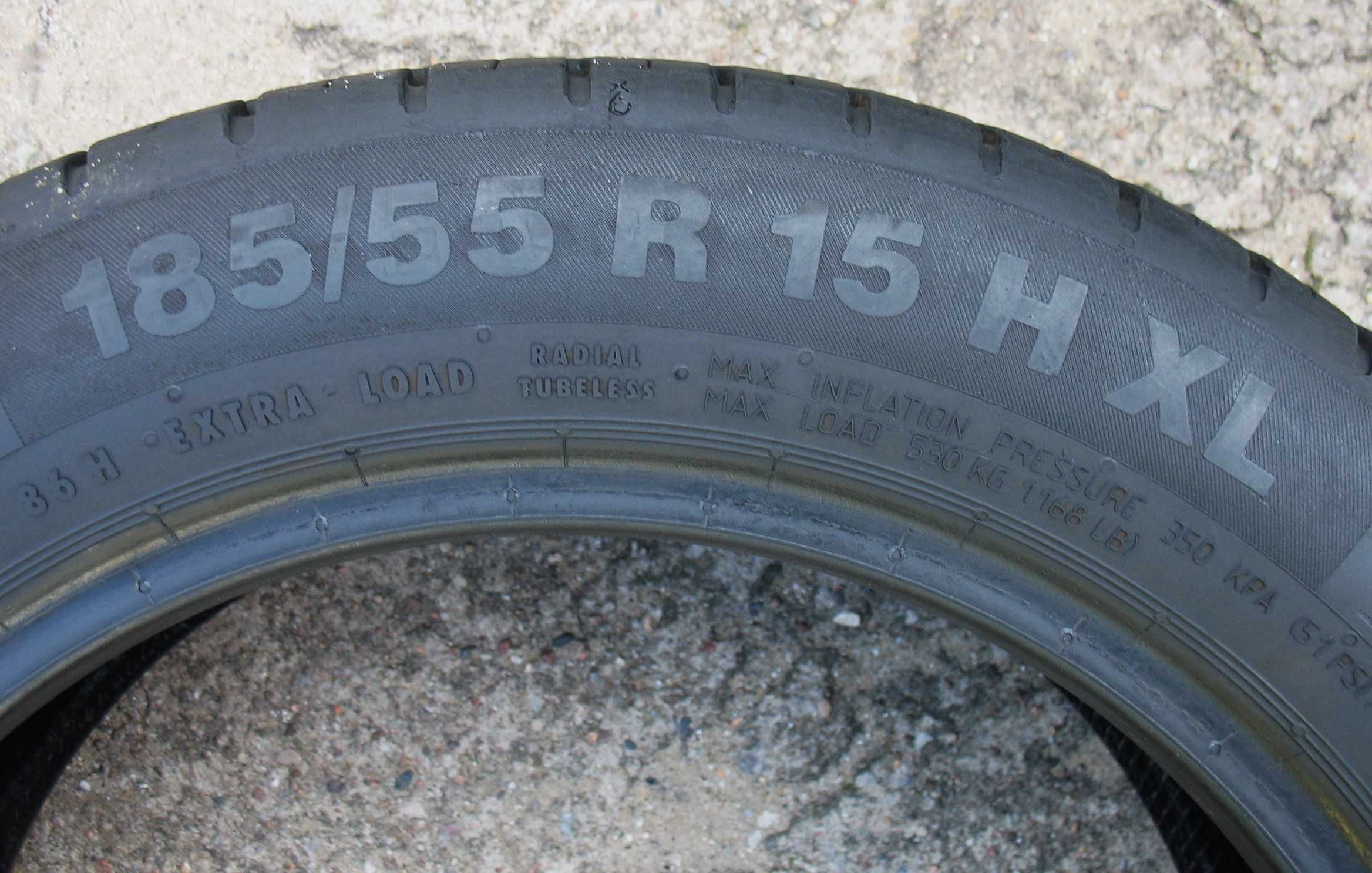 Opony 185/55r15 Continental 7mm 2018r cena za 2szt