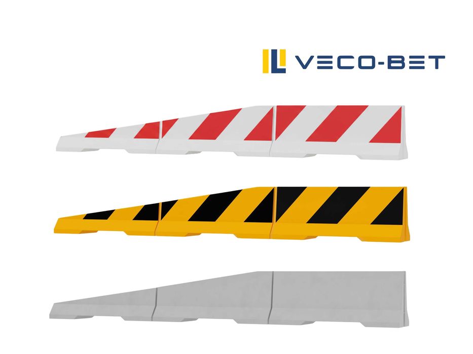 Betonowa zapora drogowa – bariera drogowa typu U14b, Jersey