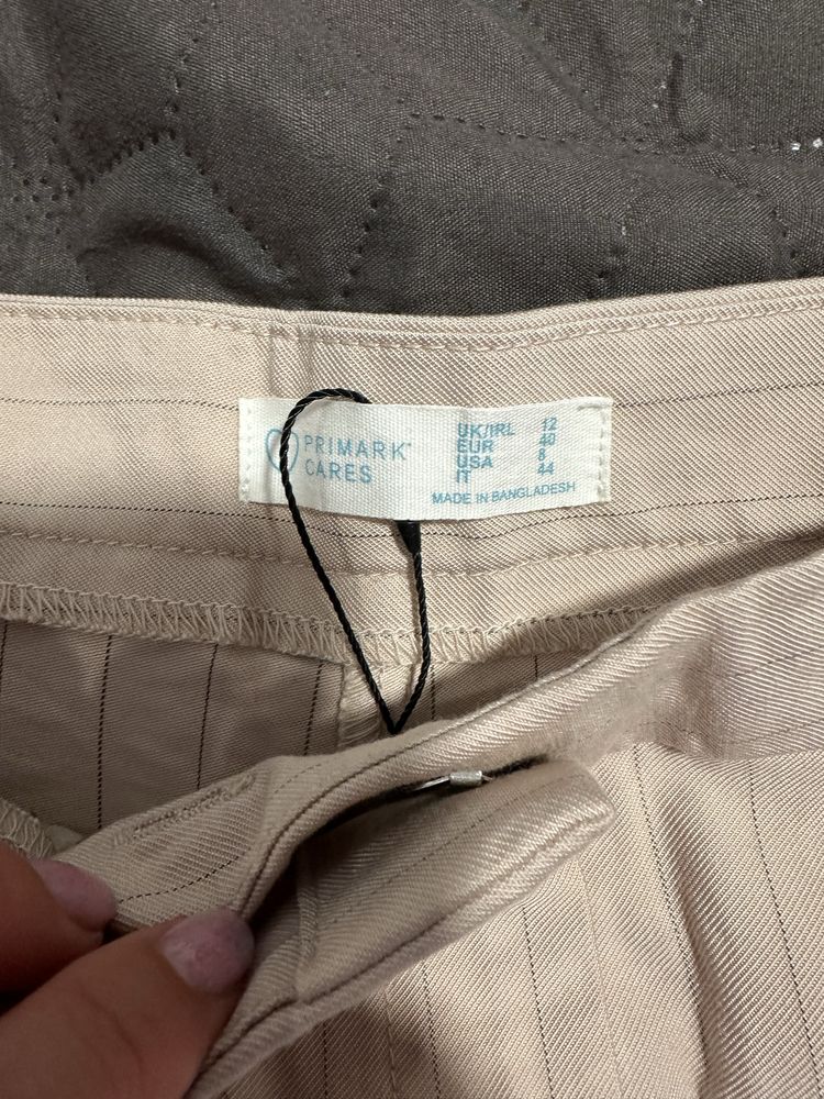 Шорты бермуды легкие беж высокая посадка primark