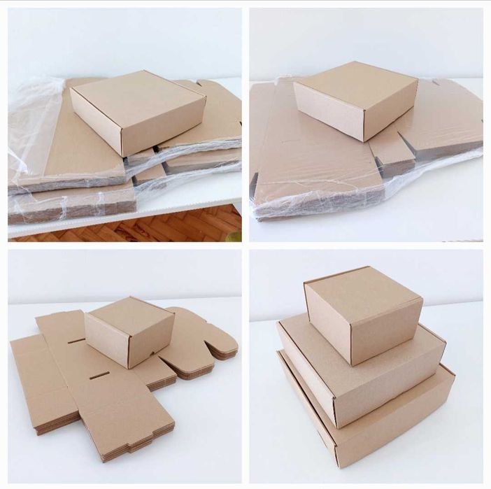 Conjuntos de Caixas de Papel Kraft (montagem fácil)