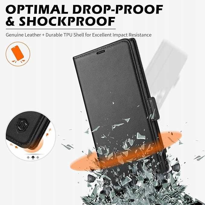 Shieldon naturalne Etui skórzane z klapką do Samsung Galaxy S25 Ultra