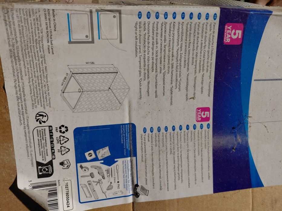 painel de duche fixo