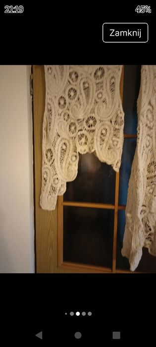 Komplet garnitur damski beż ażur L XL