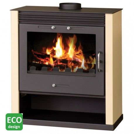 Piec piecyk koza kominek wolnostojący - Rubin 13 kW Ivory/beż  RATY 0%