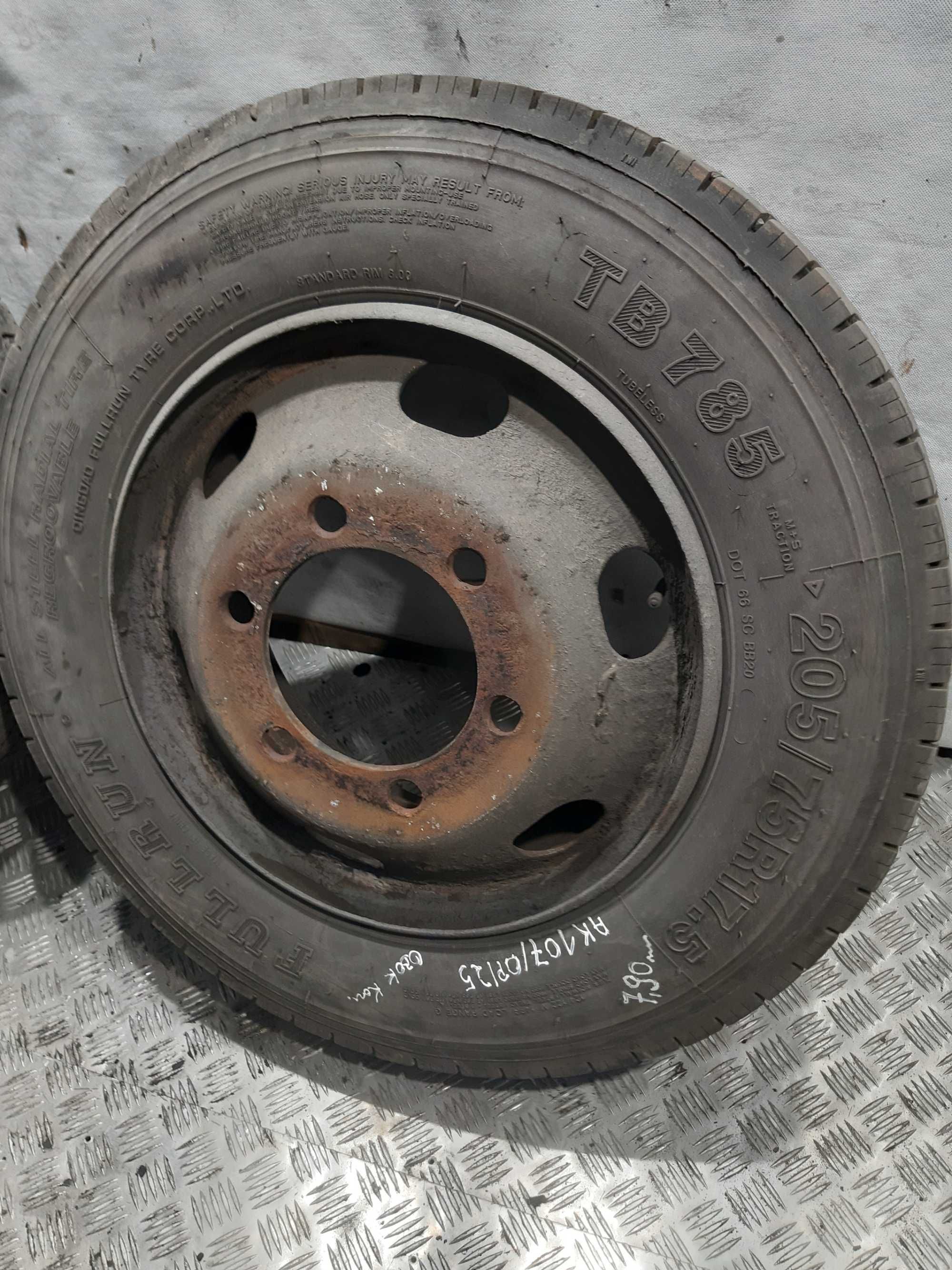 KOŁA FELGI 2x OPONY FULLRUN TB785 205/75 R17.5 2017r