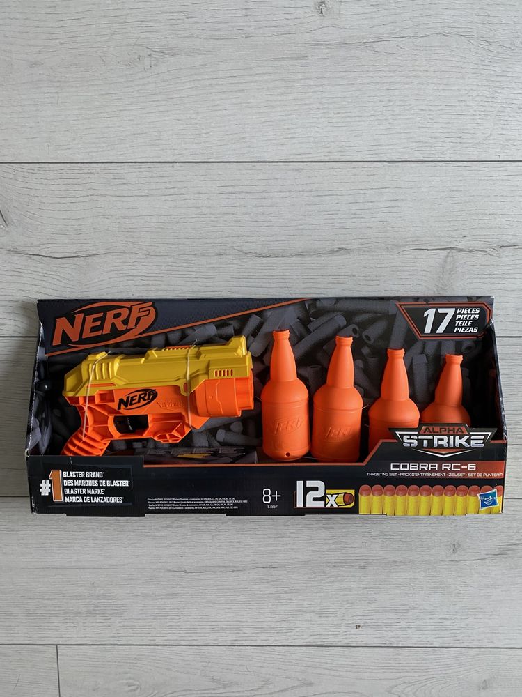 Nerf оригінал пістолет дитячий з патронами і цілями у вигляді бутилок