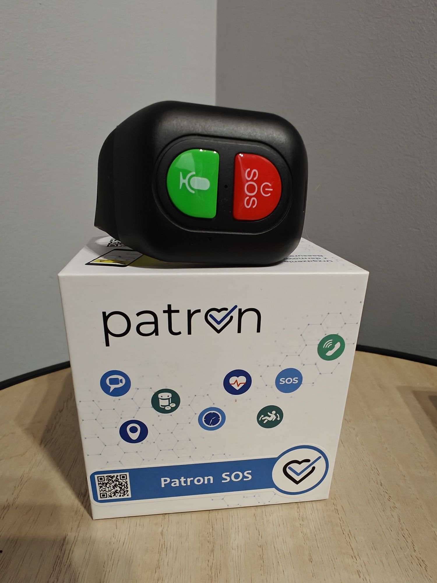 Patron SOS opaska dla seniora rozmowy, przycisk SOS, brak abonamentu