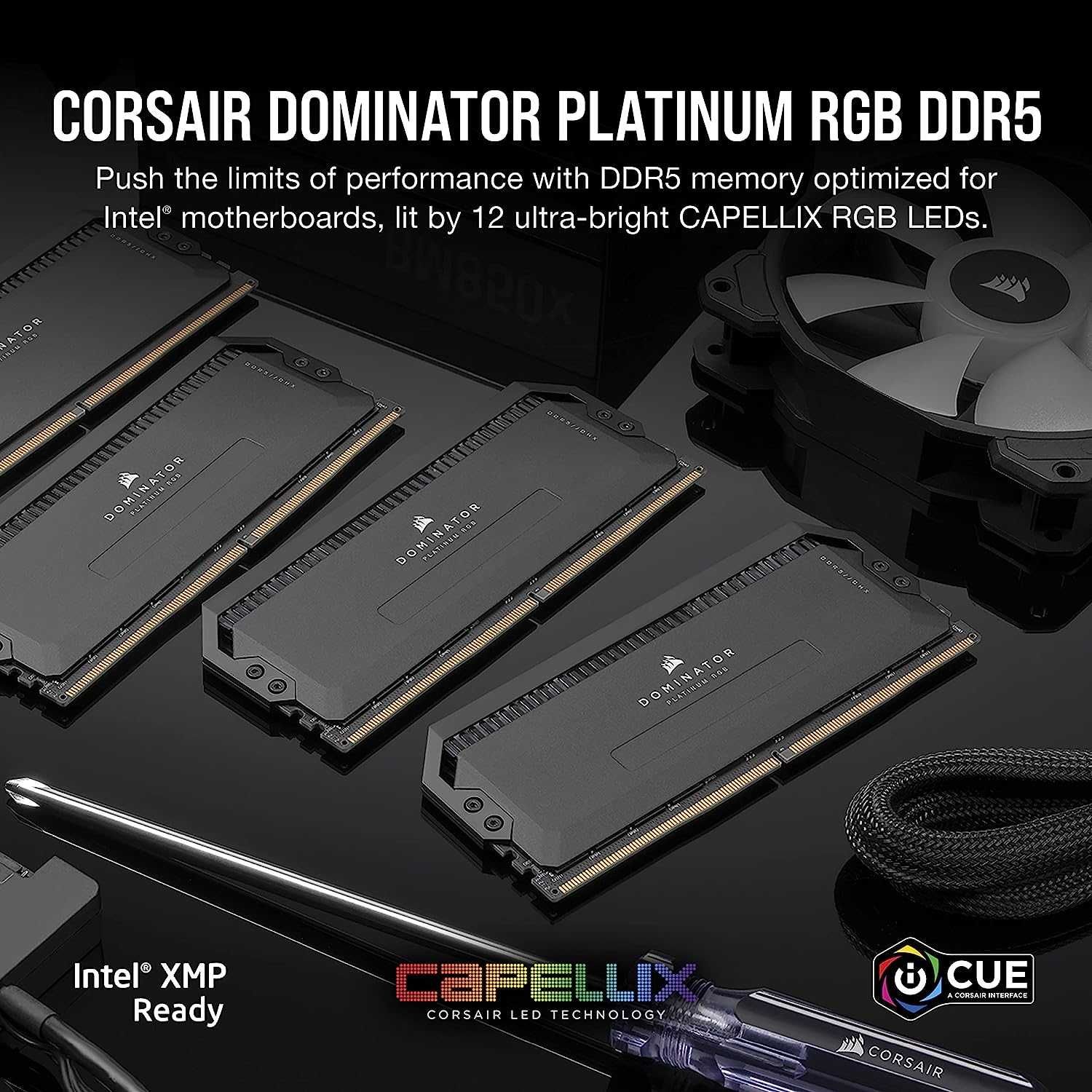 Пам'ять Corsair 64 GB (2x32GB) DDR5 5200 MHz Dominator Platinum RGB