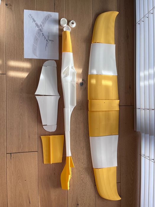 Samolot RC bungee prop, LW-PLA - KIT żołto biały