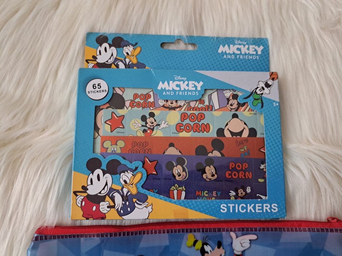 Zestaw myszka mickey naklejki i piórnik saszetka