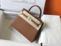 Hermes Kelly 25 Torebka Damska Golden Brown Nowa Okazja