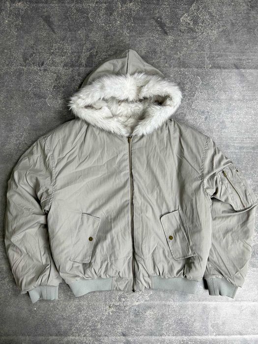 Бомбер двусторонній Аляска куртка сіра Bomber куртка зіпка курточка