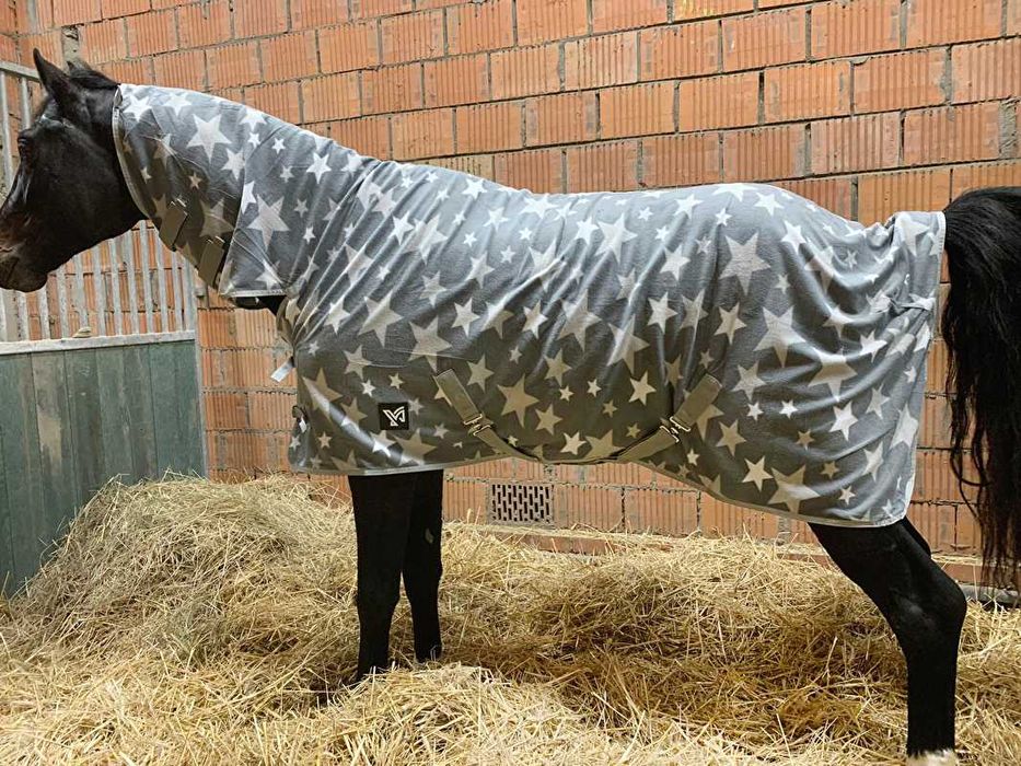 Nowa świetna polarowa derka z kapturem w *gwiazdki* 145 cm OD RĘKI!