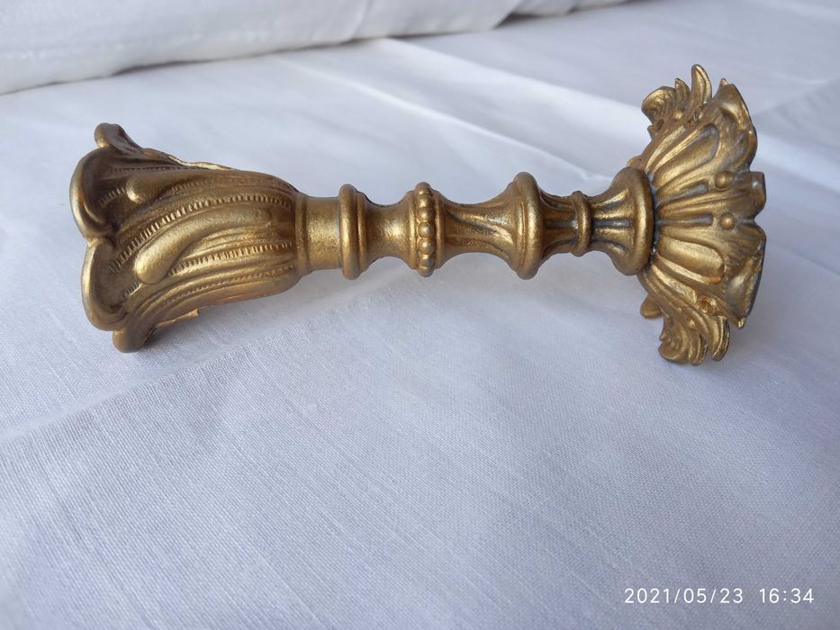 zabytkowy świecznik retro ludwikowski ludwik vintage mosiądz