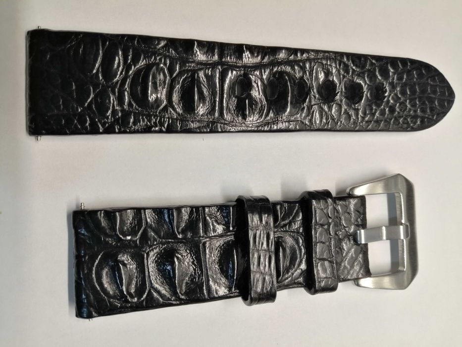 Bracelete pele crocodilo para relógio de pulso 24m 22m 100% novo