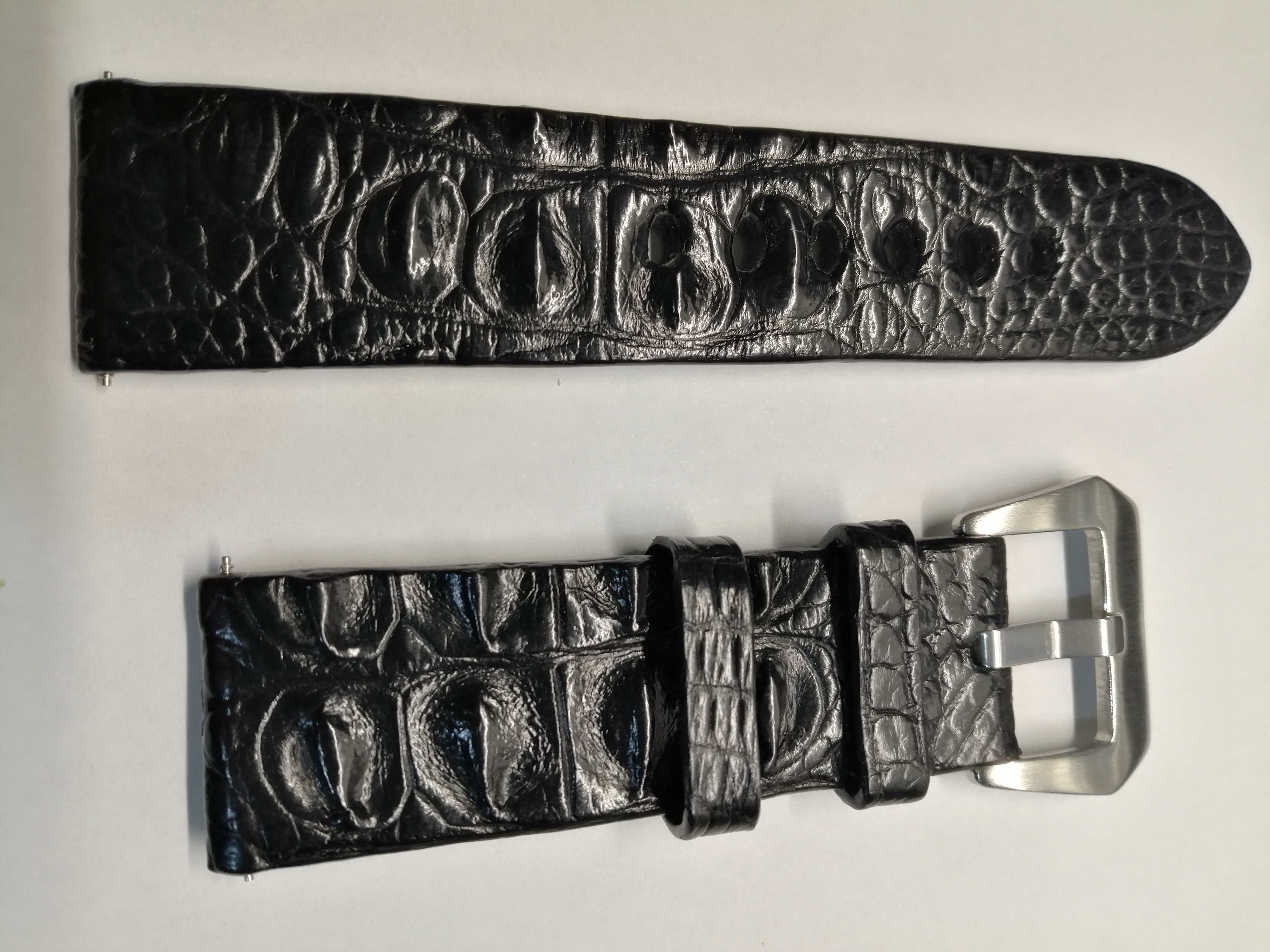 Bracelete pele crocodilo para relógio de pulso 24m 22m 100% novo