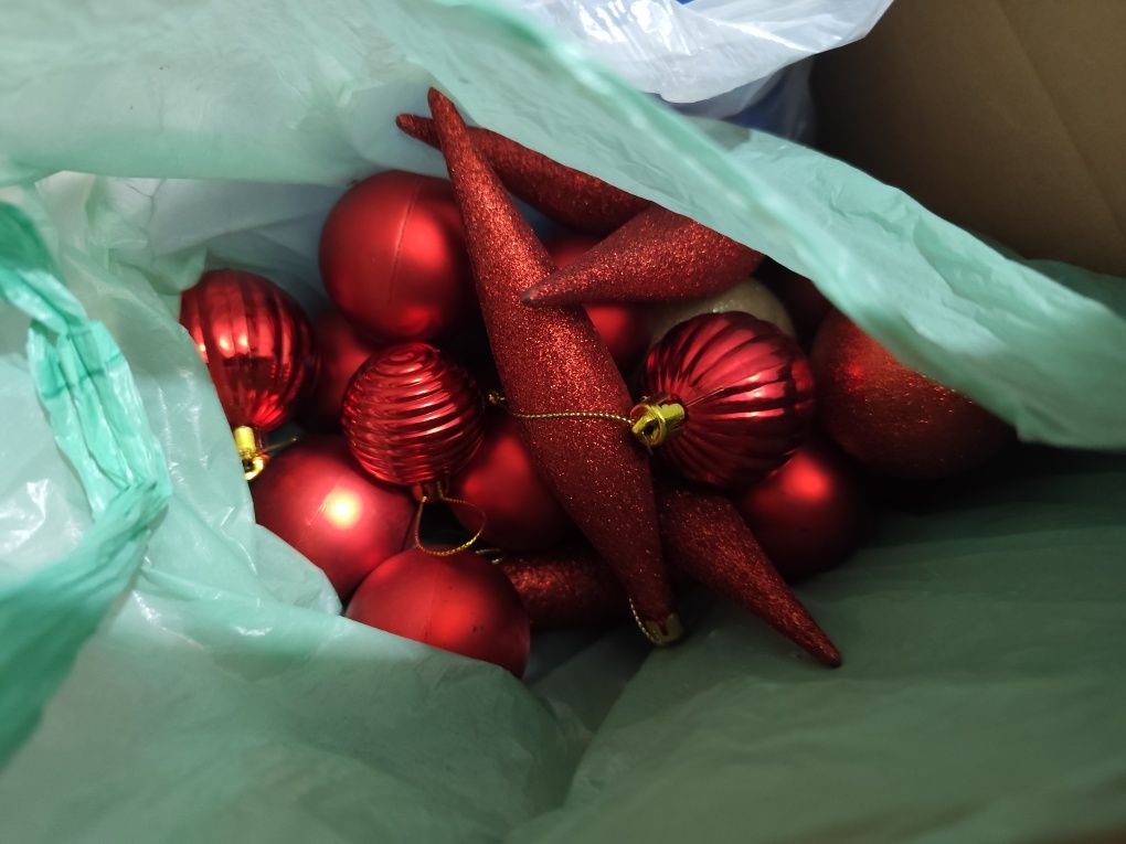 Bombki choinkowe ozdoby PRL karton mix