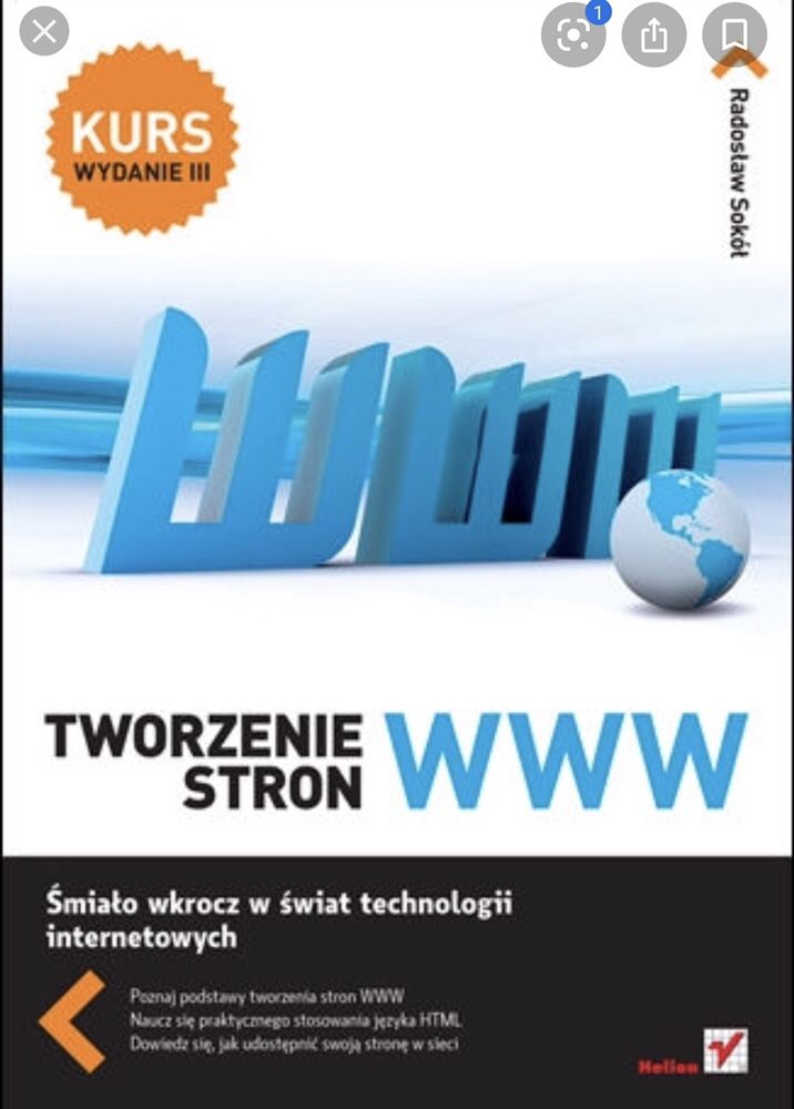 Książka Tworzenie stron WWW Kurs Wydanie III, Helion