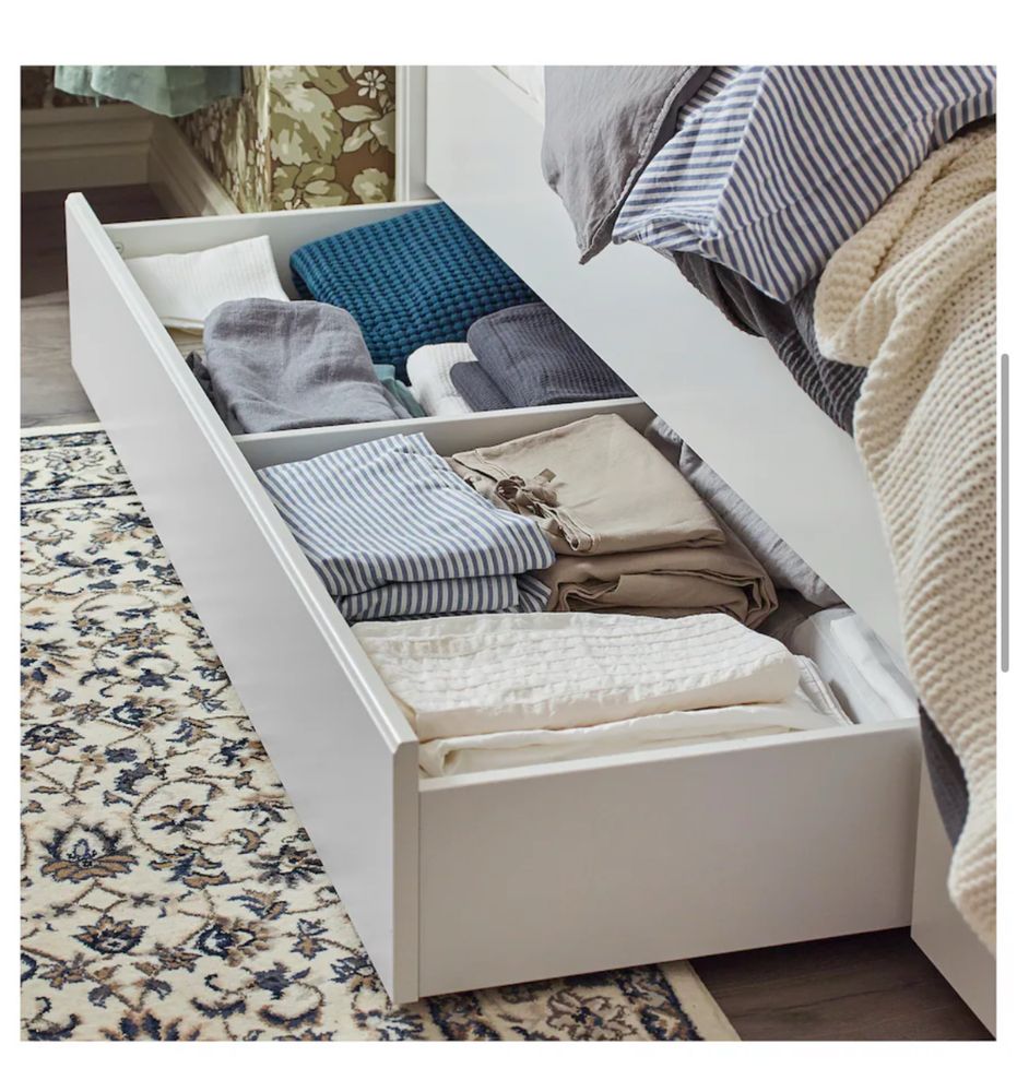 SONGESAND szuflady pod łóżko, 4 sztuki biały Ikea, 200 cm