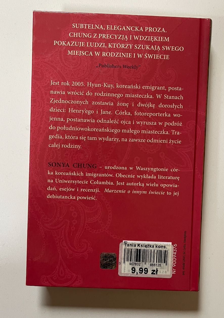 Książka Sonya Chung "Marzenie o innym świecie" [stan idealny]