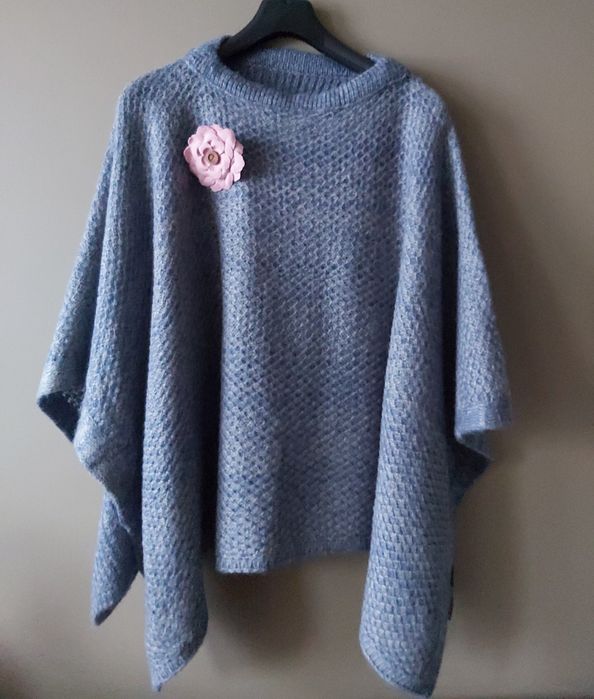 Ponczo narzutka damska