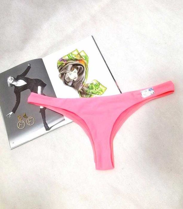 Плавки трусы о купальника флюрно розовые бразильская попка