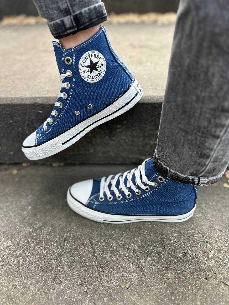 Сині кеди Converse All Star жіночі високі конверси олл стар чак тейлор