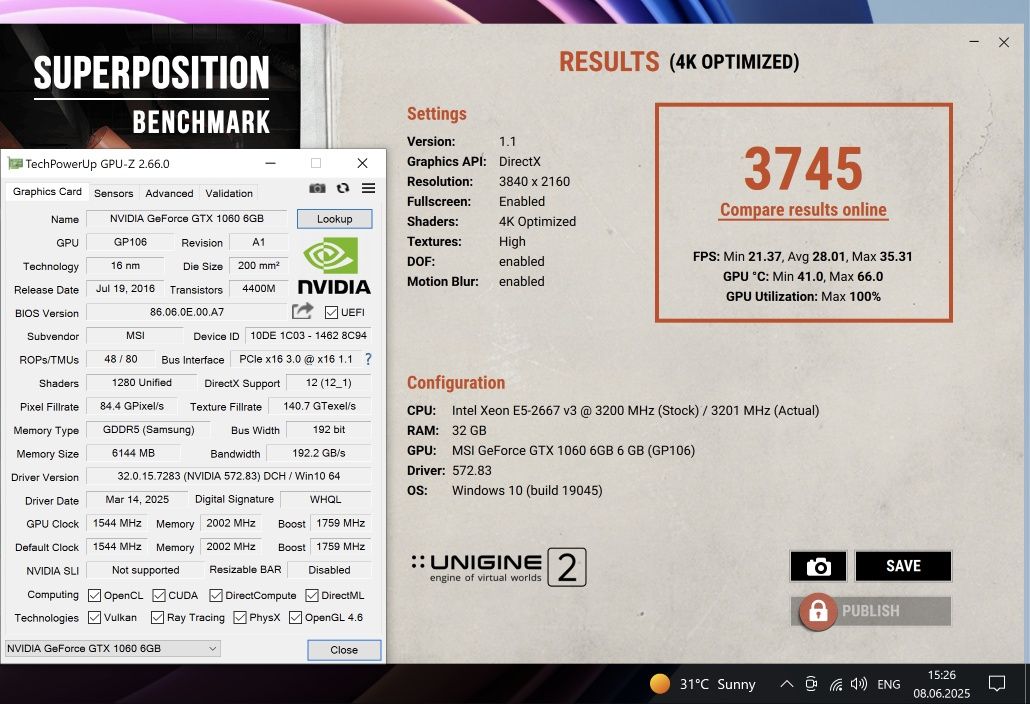 MSi GTX 1060 6gb 6GT OCV1