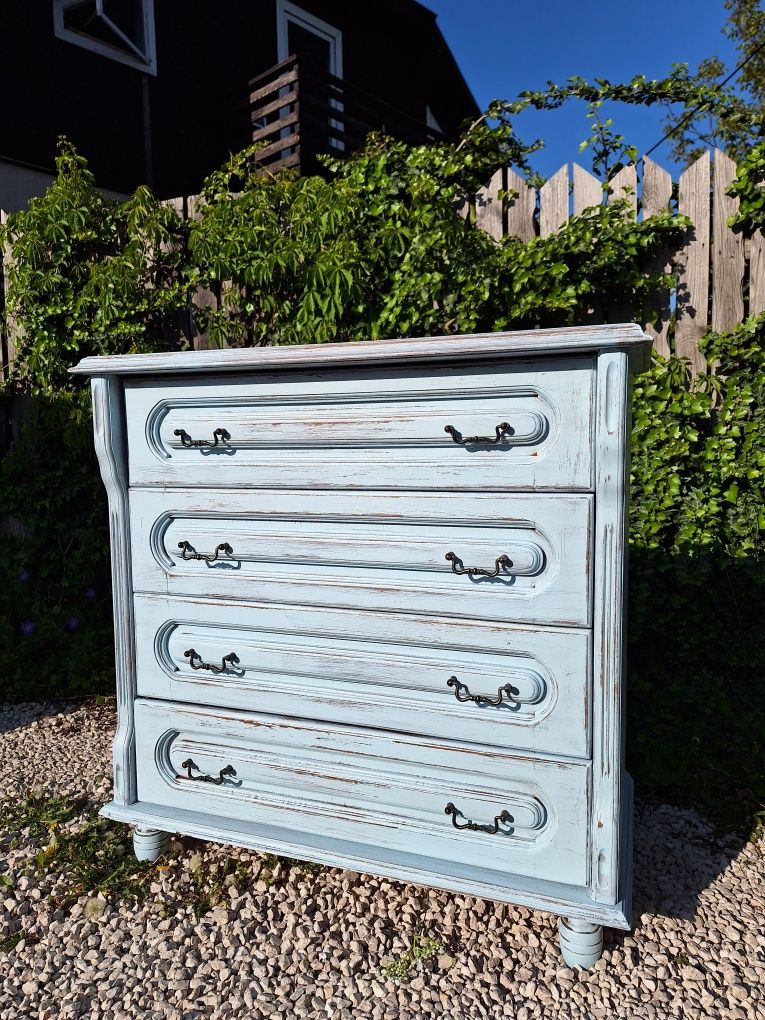 Komoda wiejska, shabby  chic, błękitna