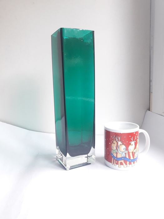 Wazon gigant szkło zielone grube