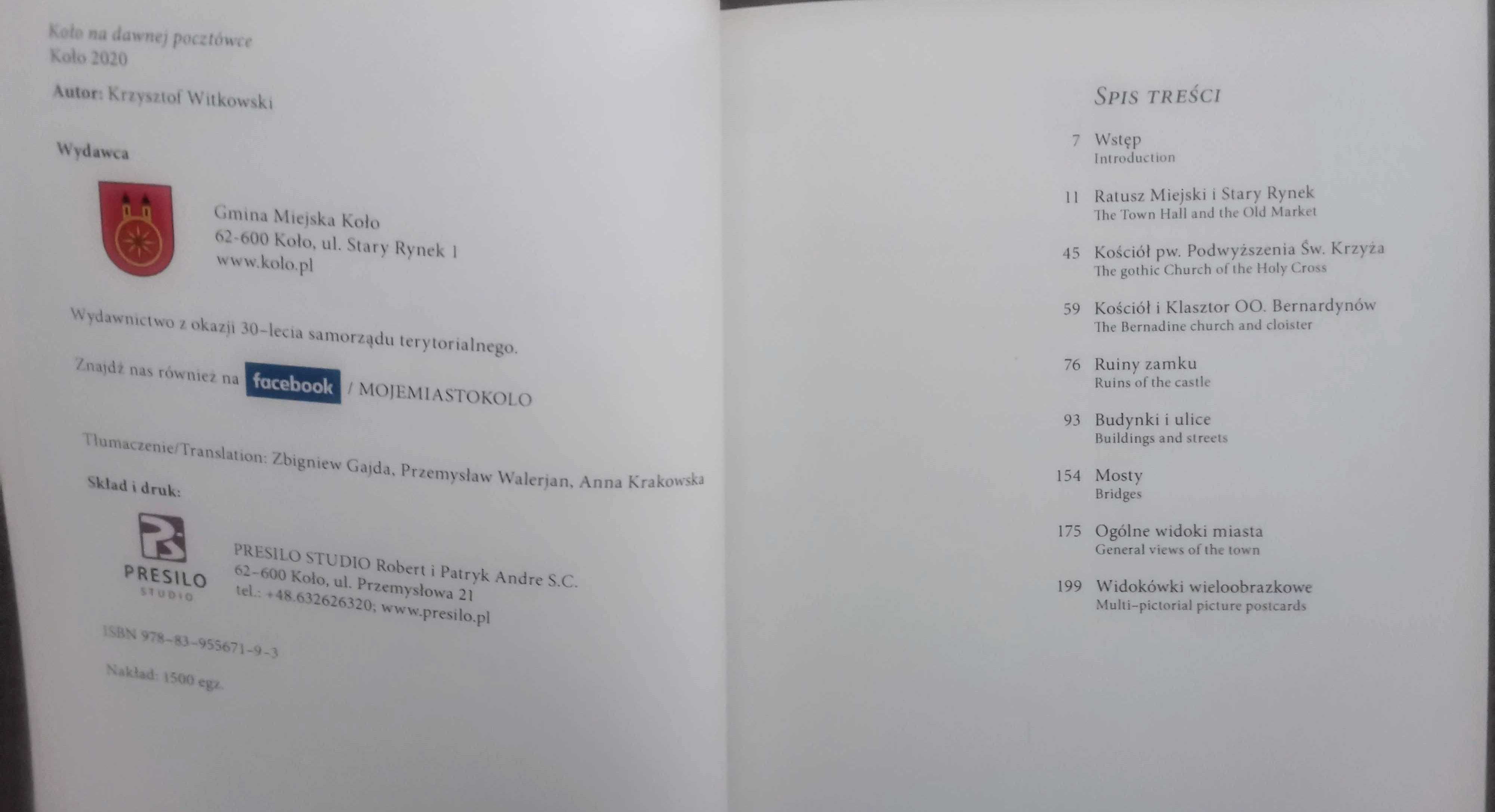 Miasto Koło na dawnej pocztówce Krzysztof Witkowski Gmina Miejska 2020
