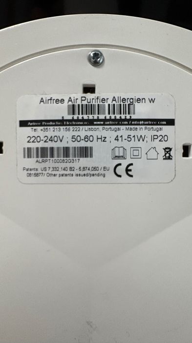 Purificador de ar - Airfree Air Purifier Allergien w