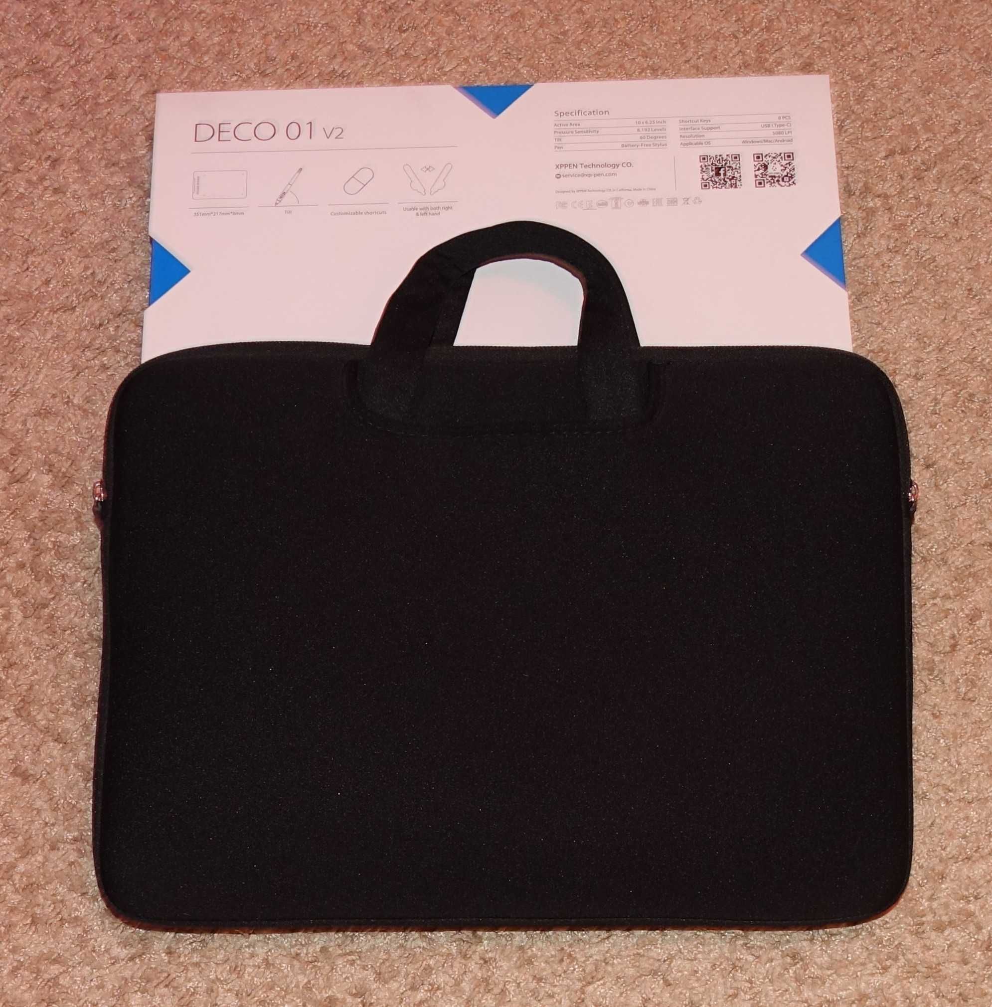 Tablet graficzny XP-PEN Deco 01 v2 + etui neoprenowe, jak nowy
