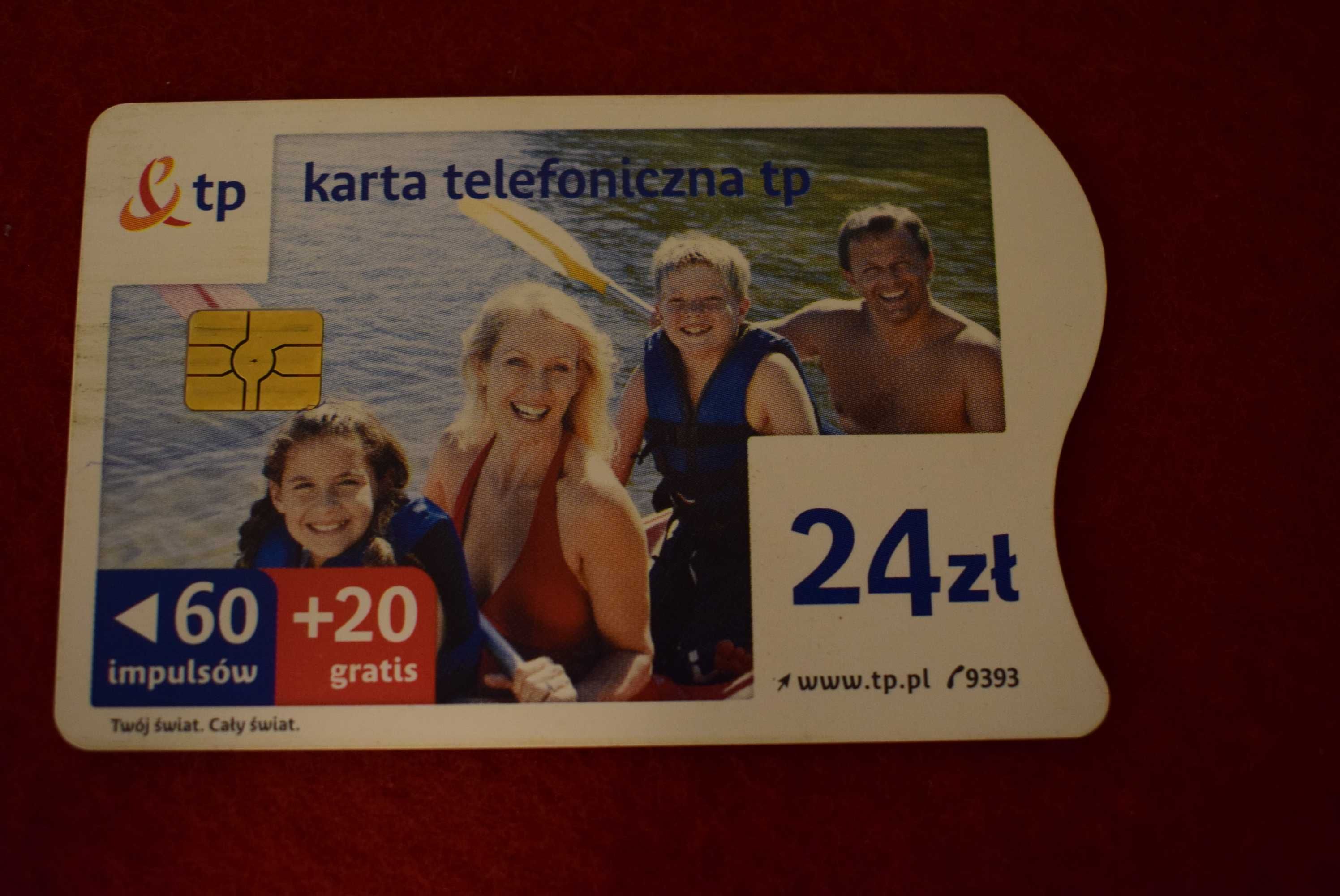 Karty telefoniczne TP  w tym jedna nieużywana w foli.