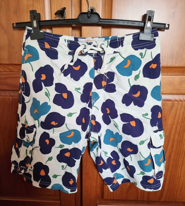 Calções de banho Throttleman com padrão azul, 12 anos