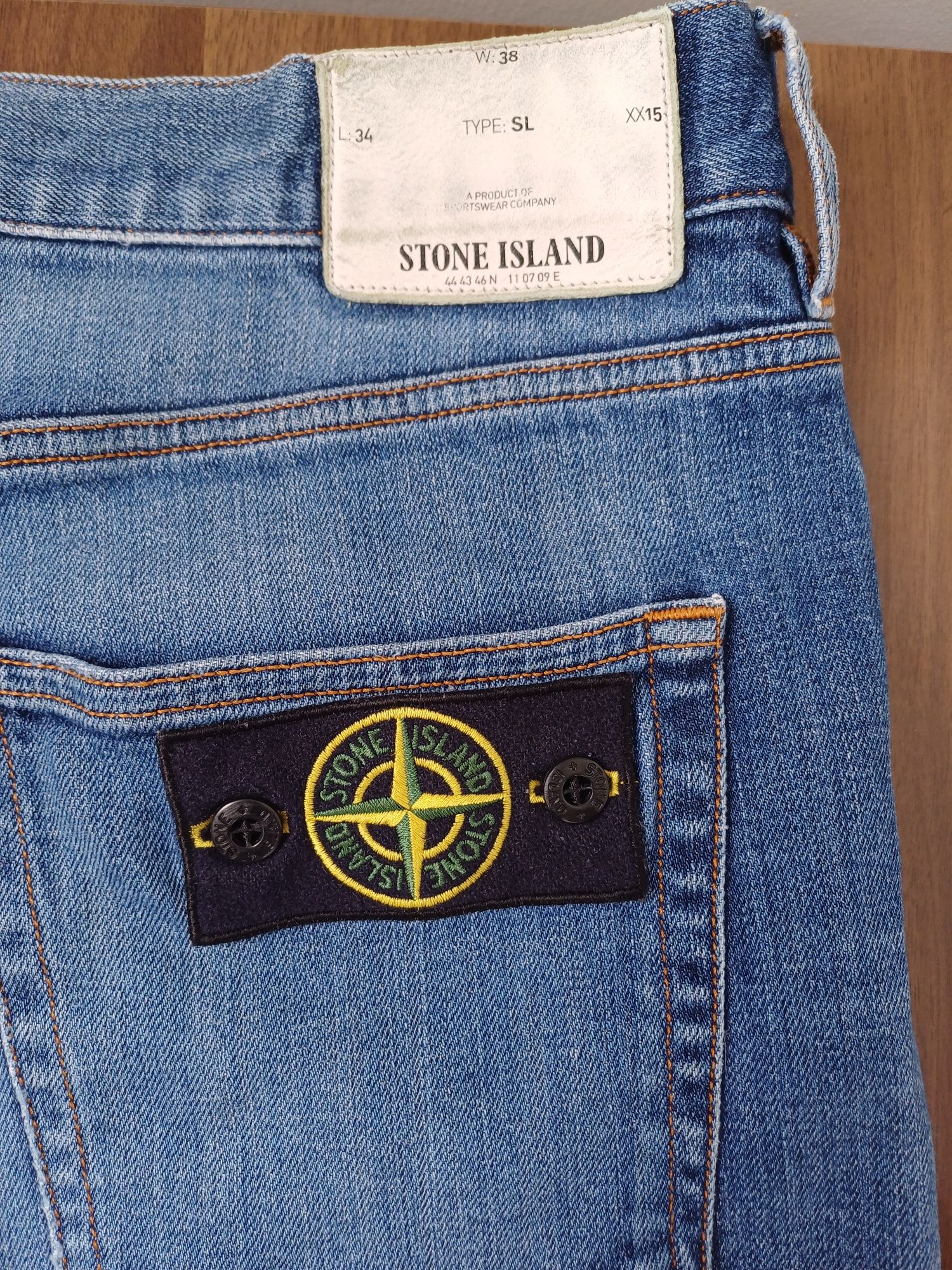 Лёгкие зауженные джинсы STONE ISLAND оригинал большой размер 38×34