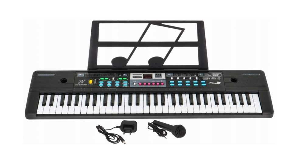 Pianino KEYBOARD SYNTEZATOR ZASILACZ mikrofon stojak dla dzieci