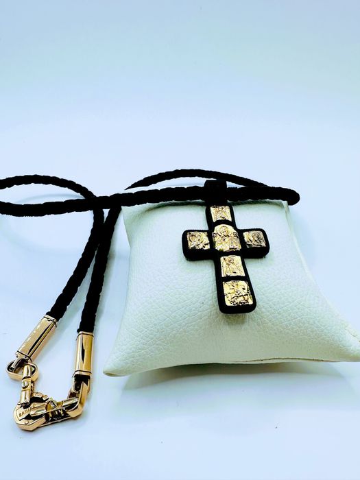 Крест эбен с золотыми вставками 585